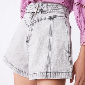 Suncoo Paris High waist belted shorts